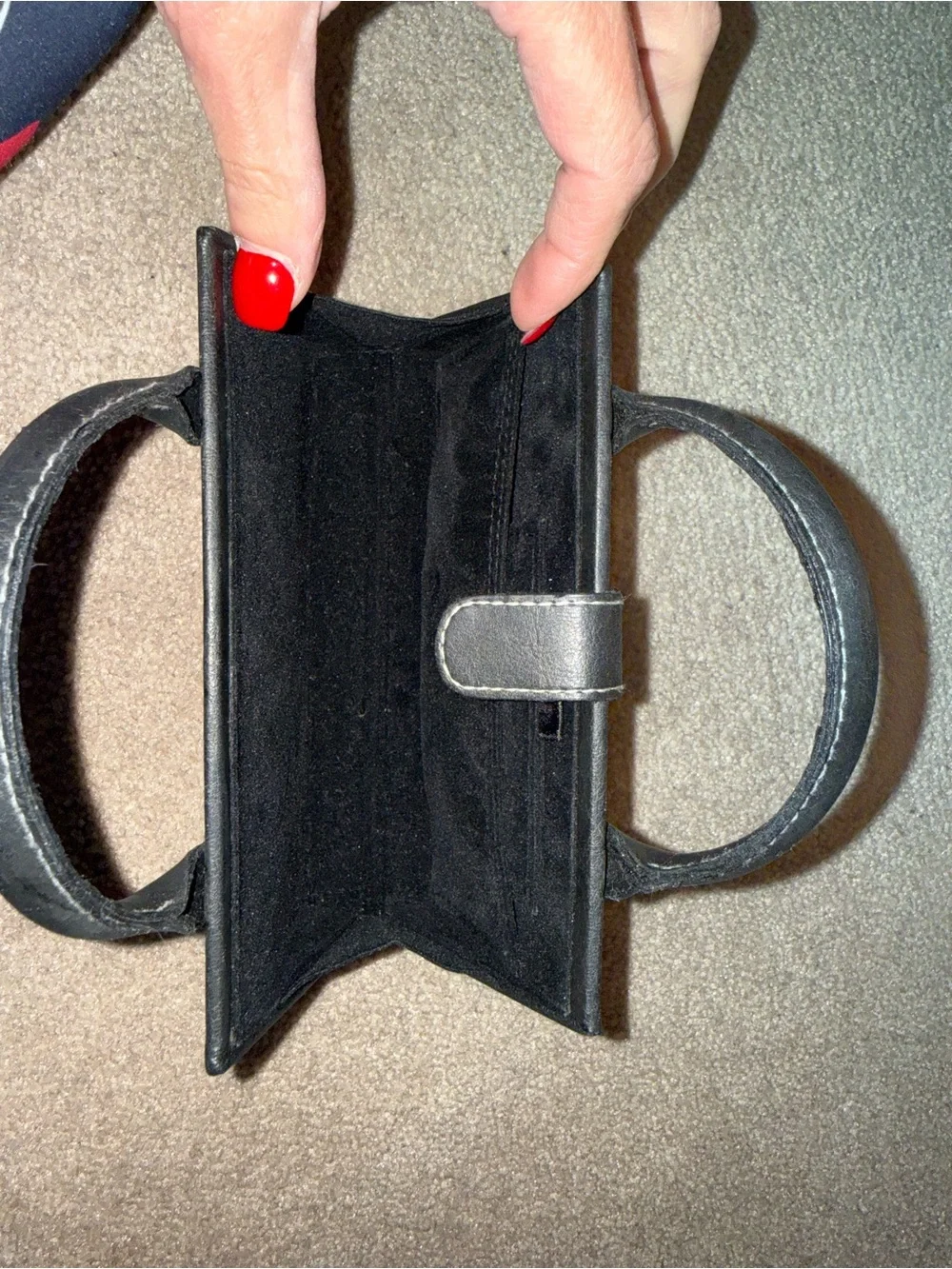 Black Leather Eye-glass travel case